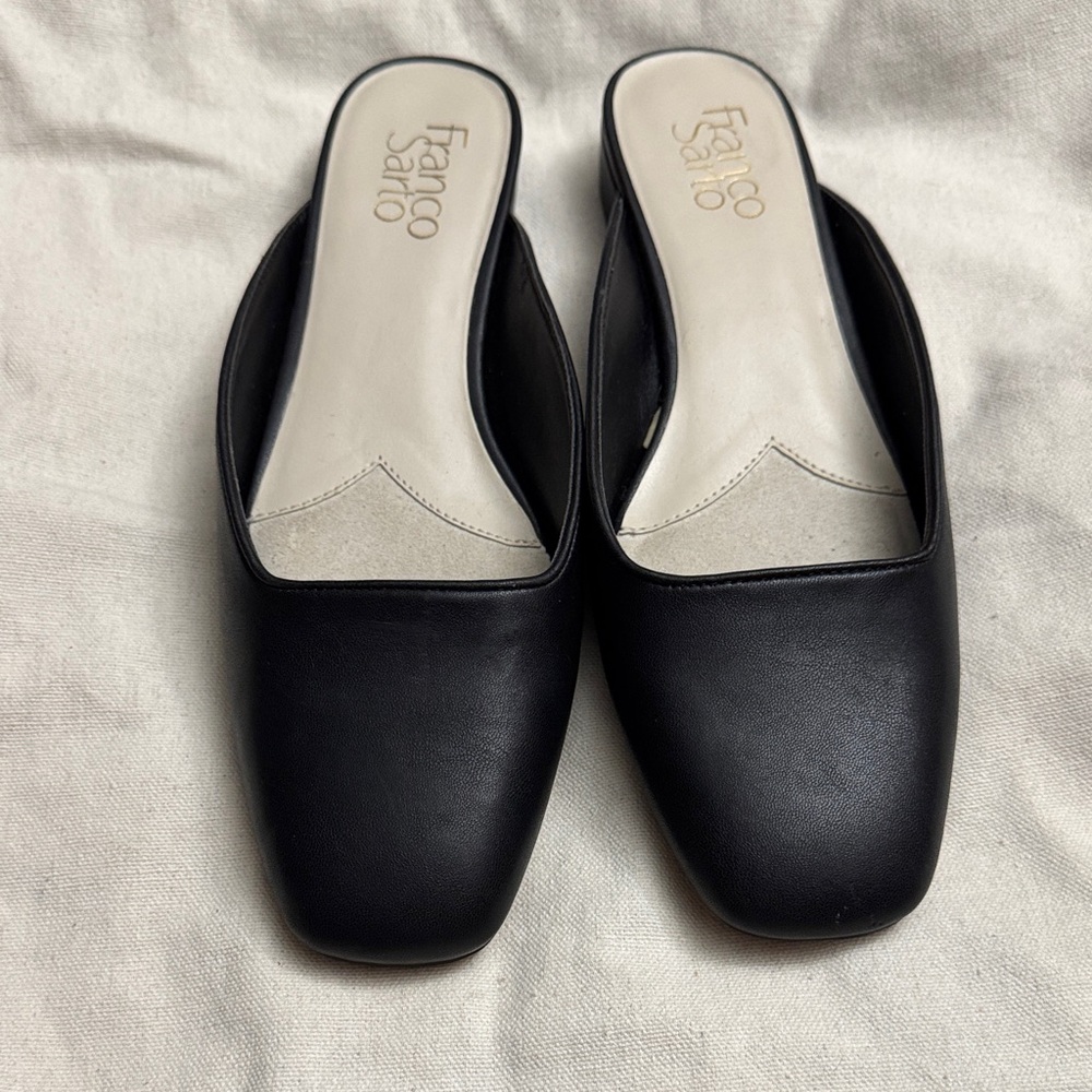 Franco Sarto Black Leather Slip-On Mule - Picture 3 of 4